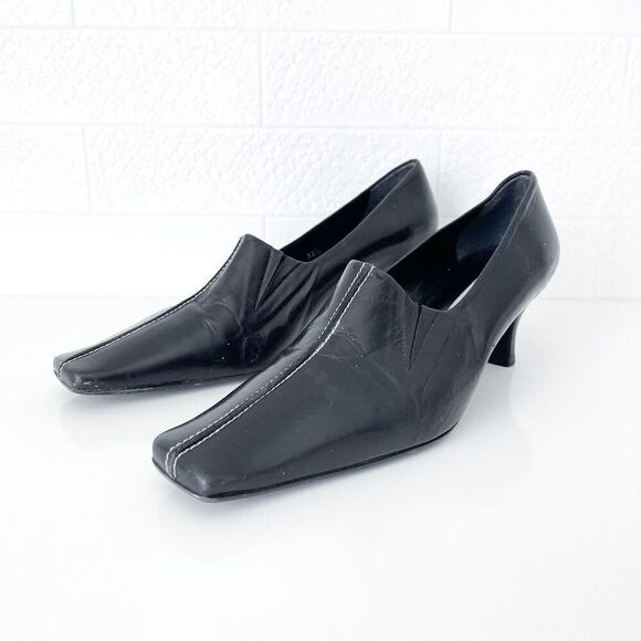 Arnold Churgin Womens Low Heel Square Toe Classic Pumps Heels Black Size 37.5 - Picture 1 of 7